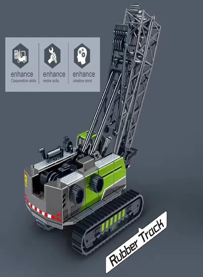 ISTOSY Friction Powered Long Crane Toy for Kids Boys Die Cast Alloy Model Tower Crane Engineering Excavator Construction Truck Toys Pull Back Vehicle Gift (Multicolor) - Image 4